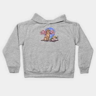 Baby and Dog angel Kids Hoodie